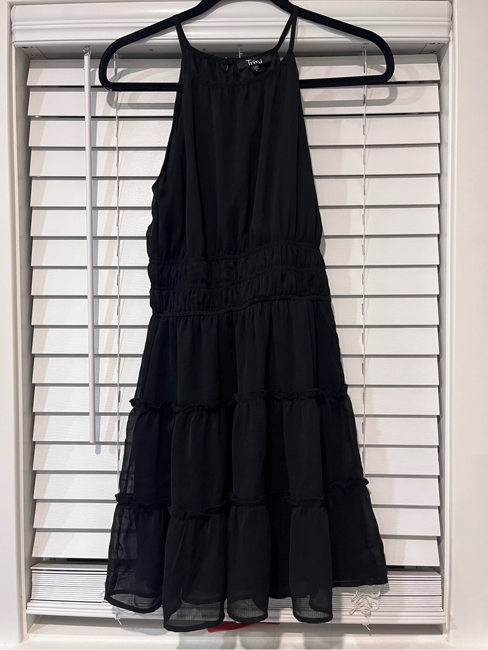 Trixxi Black Tiered Halter Girls Dress